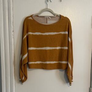 Lush Light Brown and White Striped Women's Sweatshirt